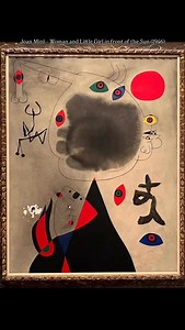 Joan Miró - Woman and Little Girl in front of the Sun (1946) #joanmiro #joanmiró #miro #miró | Contemporary Art