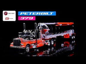 Peterbilt 379 with 48" Flat Top and Walinga Bulk Feed Trailer 1/64 Diecast Model by DCP/First Gear