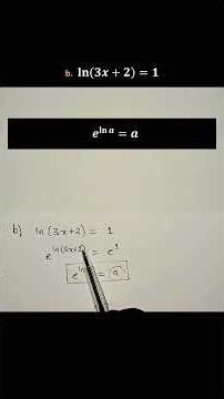 How to solve logarithmic equations| Exponents and logarithms ln(3x+2)=1| Laws of logarithms| A level
