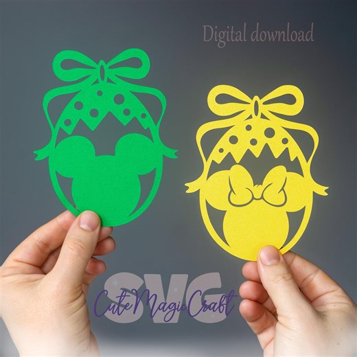 Mickey Minnie Mouse Easter Eggs SVG for DIY Crafts! Coquette Bow Easter Decor Cut Files! | DIGITAL_DOWNLOAD - Etsy