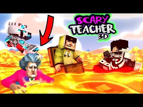 PRANK SCARY TEACHER 4D ! AZUYA DAN FROST KENA AZAB NYEBUR DI LAVA !