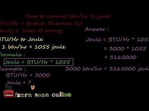 how to convert btu per hour to joule btu/hr to joule