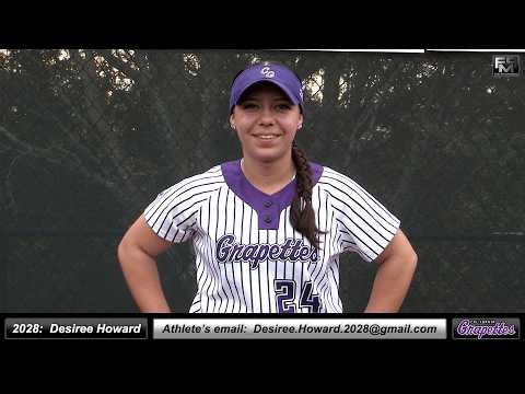 2028 DESIREE HOWARD 3.5 GPA - First Base & Catcher Recruiting Video - Ca Grapettes National 16u