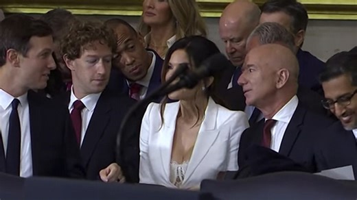Mark Zuckerberg Spotted Staring at Lauren Sanchez's Boobs at Inauguration