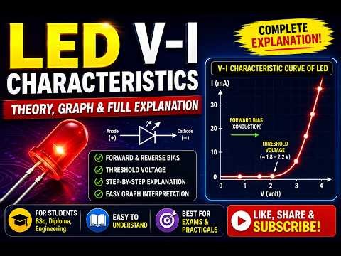 LED V-I Characteristics 🔴 | Theory, Graph & Full Explanation (Forward Bias)