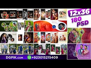 12X36 Wedding Album Design 180.PSD with Covers | Best Wedding Album Design PSD Templates