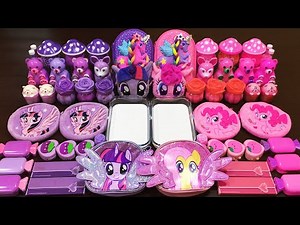 My Little Pony PINK Vs Purple Slime | Mixing Random Things into GLOSSY Slime 605