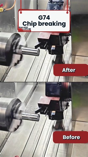 Machine Chip-Breaking Demo Part on Power Turret CNC Lathe, 35° OD Tool 8 Chuck G74 Chip Break Function. #cnc #cnclathe #metalworking #usamanufacturing #smartlathe | Smartlathe