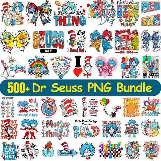 Dr Suess Png Bundle, Dr Suess Png Sublimation, Dr.suess Day Png, Dr. Suess Bundle, Bundle Read Across America Png, Thing 1 Thing 2 Png - Etsy