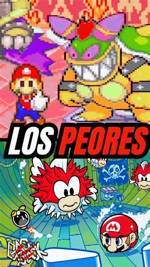 Los PEORES encuentros de jefes en Mario #mario #videogames #shorts #top #nintendo