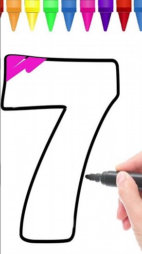 Let's Color the Number 7 With Orange Crayon ✨
