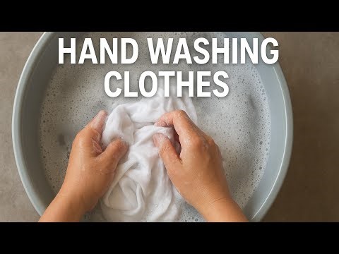 Hand washing laundry day.