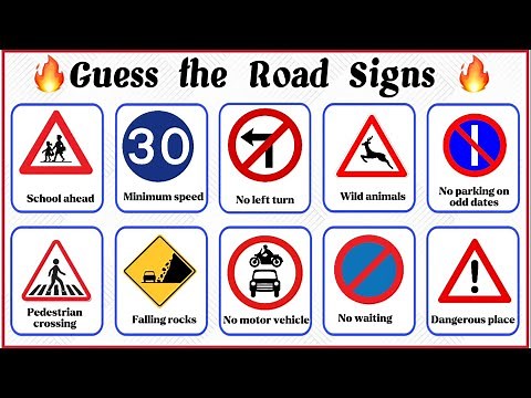 Road Signs // Traffic Signs // List of Road Signs and Traffic Symbols // Road Symbols Vocabulary…
