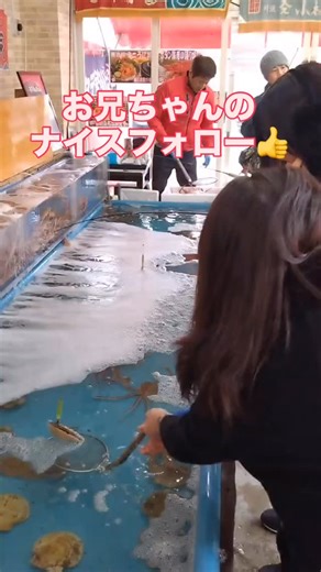 新鮮喰味 on Instagram: "お兄ちゃん ナイスフォロー #函館 #函館朝市 #新鮮喰味 #函館グルメ #函館 #函館観光 #函館朝市駅二市場 #ペット同伴可 #ペット同伴 #海鮮丼 グルメ #函館 #函館観光 #函館朝市駅二市場 #ペット同伴可 #ペット同伴 #海鮮丼"