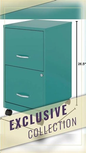 SOHO FILE CABINET: BAKED TEAL LOCKING 2-DRAWER MOBILE STEEL
