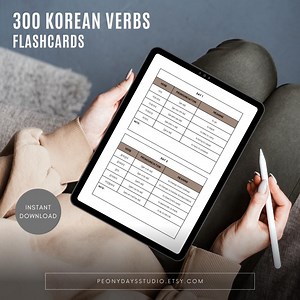 300 Korean Verb Flashcards | Essential Daily Life Vocabulary (printable PDF) - Etsy