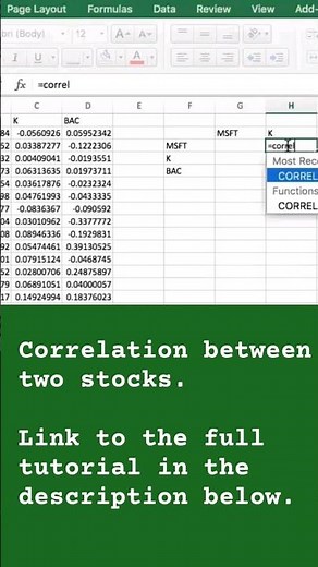 Correlation between two stocks #tutorial #investing