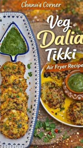 Oil-Free Daliya Cutlet in Air Fryer| Healthy Snack|Veg Dalia Tikki #shortsfeed #oilfreesnack #tiffin