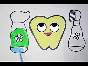 How to Draw A Toothbrush And Toothpaste | Simple Drawing For Kids, Toddlers