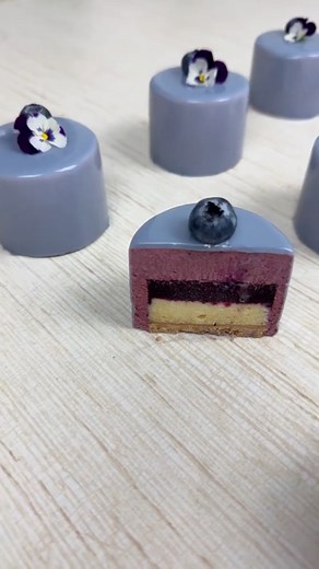 💙 Blueberry Entremets | Elegant French Dessert A show-stopping dessert that blends flavor and finesse — this Blueberry Entremets layers silky mousse, fruity compote, and soft sponge, all finished with a mirror-like blueberry glaze. Light, delicate, and irresistibly elegant! ✨ #baking #dessert #food #blueberry | Seen by denikoe