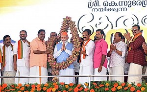 PM Modi addresses an energetic rally in Thiruvananthapuram, Kerala