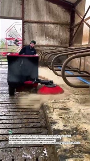 Revolutionizing Dairy Barn Cleaning with an Automatic Alley Sweeper!#DairyTech #FarmInnovation #Agri