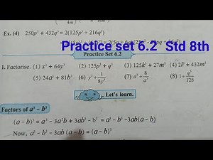 Practice set 6.2 class 8th maths