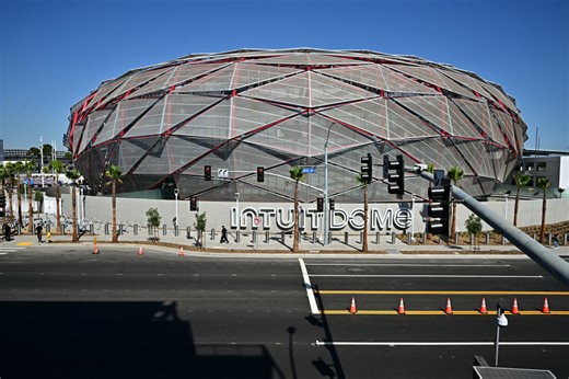 Testing out the Parallel Reality videoboard technology at Steve Ballmer's Intuit Dome