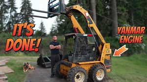 Cat skid steer engine swap project | Perkins 3034 to Yanmar conversion complete