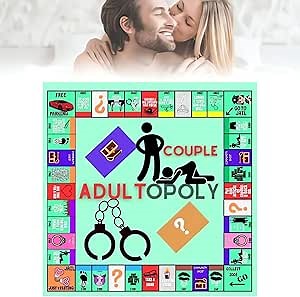 ​​Couple Board Game 2024 New Adultopoly Board Game Couples Games for Adults Couple Adult Opoly Board Game Couple Game Card Board Game Props Couple Board Games for Date Night (Green)