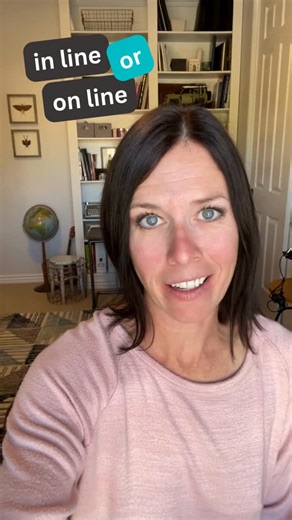 All Ears English on Instagram: "Why do some English speakers say they're "in line" and some say they're "on line?" And who's right? #vocabulary #english"