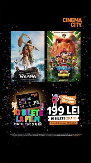 CARD DE ZECE: oferta de zece de la CINEMA CITY