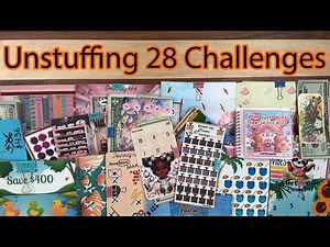 Unstuffing 28 Finished Savings Challenges! | How much $$$ did we save? | Counting Cash | Goals