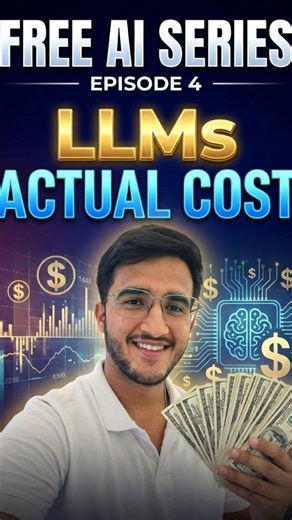 The Code Crunch Academy on Instagram: "💰 Episode 4 | Free AI Series What is the ACTUAL cost of using LLMs? 🤯 Everyone talks about GPT, LLMs & GenAI… But no one tells you what really impacts the cost 👀 In this episode, we break down: ✅ Tokens (input vs output) ✅ Why long prompts = higher bills ✅ Hidden costs nobody talks about ✅ How companies control LLM expenses in production If you’re building with GenAI or planning to — this episode will save you money. Period. 💸⚡ 👉 Follow for daily AI, L