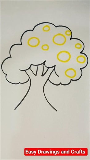 Easy Tree Drawing 🌳 | Cute Tree Drawing for Kids | Step by Step #art #tree #viral #foryou
