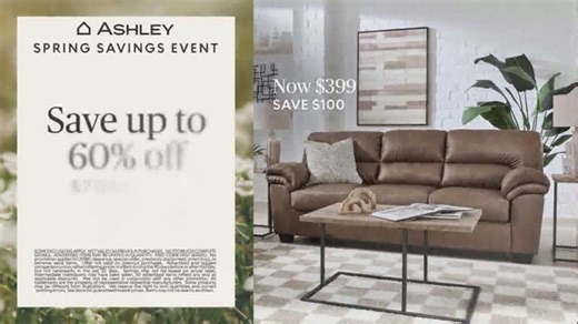 Ashley HomeStore Spring Savings Event TV Spot, 'Save Up to 60% Off Storewide'