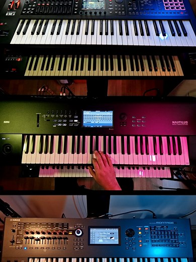 Haram * Roland Fantom * Korg Nautilus * Yamaha Montage #tbt #roland #korg #yamaha