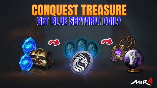 9.8K views · 90 reactions | Instant Blue Septaria/EXDRA2 per day sa Conquest Treasure #MIR4 | YouJace Gaming | Facebook