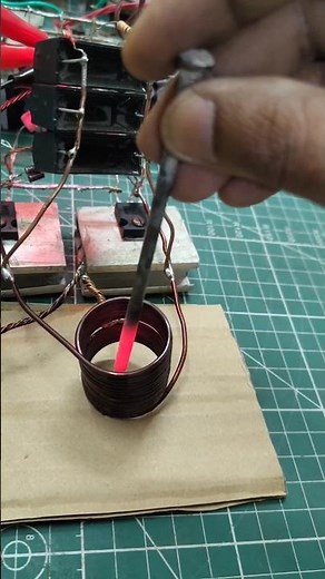 DIY Powerful Mini Induction Heater | 36V DC Red Hot Bolt! ⚡#DIY #InductionHeater #Shorts