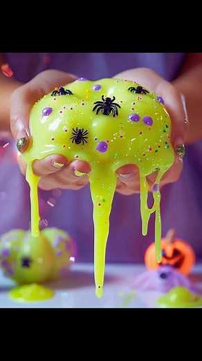 Get ready for some spooky fun with this easy Halloween Slime! Perfect for little witches and goblins to enjoy. 🎃🧙‍♀️✨ Ingredients: - 1 bottle white school glue (8 oz) - 0.5 cup liquid starch (or substitute with contact lens solution mixed with baking soda) - A few drops of food coloring (think orange, green, or purple!) - Optional glitter (for an extra spooky sparkle!) - 1 mixing bowl - 1 spoon or spatula for mixing - 1 plastic tray or tablecloth (for easier cleanup) - 1 storage container (for