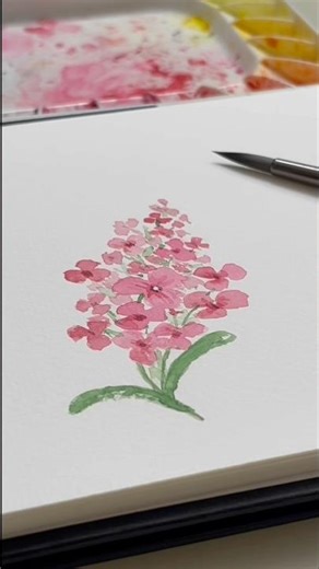Easy Watercolor Flowers for Beginners 🌸 #shorts