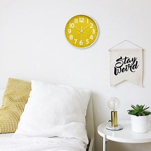 Watch Bright yellow wall clock for kitchen on Amazon Live