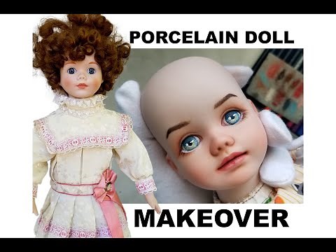 PORCELAIN DOLL REPAINT PROJECT - PART THREE / Repainting a porcelain doll's face with soft pastels