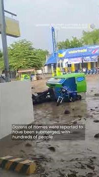 Moment Flash Flood Takes Over Streets Caught on Camera in Philippines #flashflood