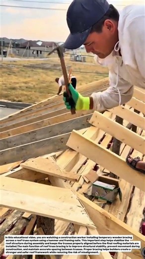 Smart Roof Truss Bracing Installation | Traditional Hammer Nailing Technique.