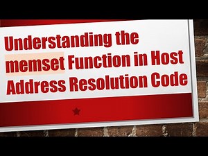 Understanding the memset Function in Host Address Resolution Code