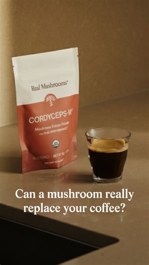 Can a mushroom really replace your coffee? Good news: You don't have to choose. ☕ While caffeine gives you a quick boost, Cordyceps supports your body’s natural energy systems, promoting: • Oxygen utilization • Cellular energy and health • Stamina during everyday activity By pairing Cordyceps with your morning cup, you’re not giving up your ritual, you’re enhancing it. 🔗 Start your day with energy that lasts: https://realmushrooms.com/products/organic-cordyceps-mushroom-extract-powder-supplemen