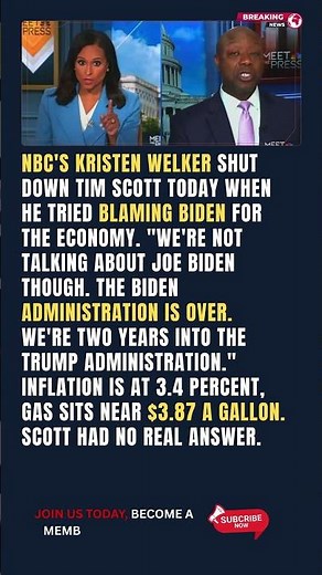 Kristen Welker Shuts Down Tim Scott's Biden Blame Game on Meet the Press: "That's Over"