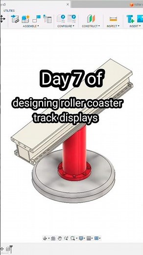 Day 7 of designing roller coaster track displays #3dprinting #rollercoaster #modelrollercoaster #cad