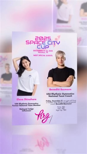 HOUSTON • KATY RHYTHMIC GYMNASTICS & STRETCHING on Instagram: "🚀 Get Ready for an Out-of-This-World Experience! 🌟 We’re kicking off the 2025 Space City Cup with an exclusive Masterclass by Benedikt Baumann, USA Rhythmic Gymnastics National Team Coach — one of the most inspiring minds in the sport today! And joining the fun, the incredible Elena Shinohara — former USA National Team Member, national judge, and influencer bringing her signature energy and style 💫 It’s going to be one unforgettab